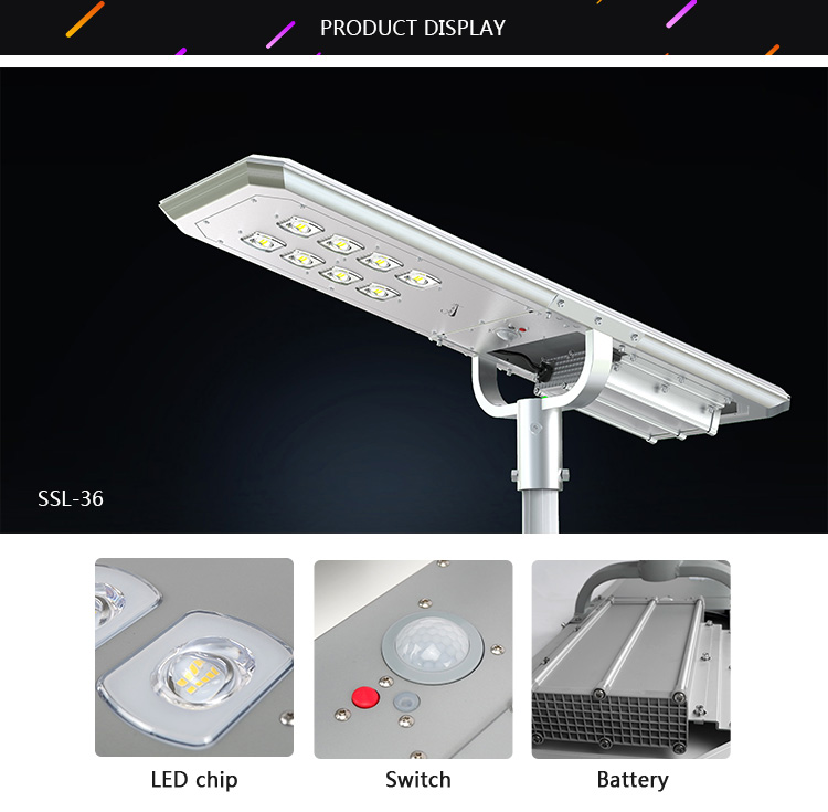 60w street solar light die cast aluminium street light body