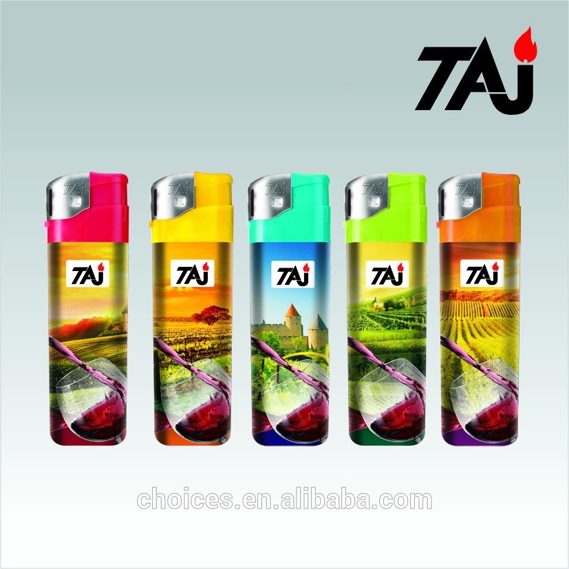 2018 Canton Fair Hot-selling lighter whole-sale TAJ fashion platisc lighter with red-wine PVC