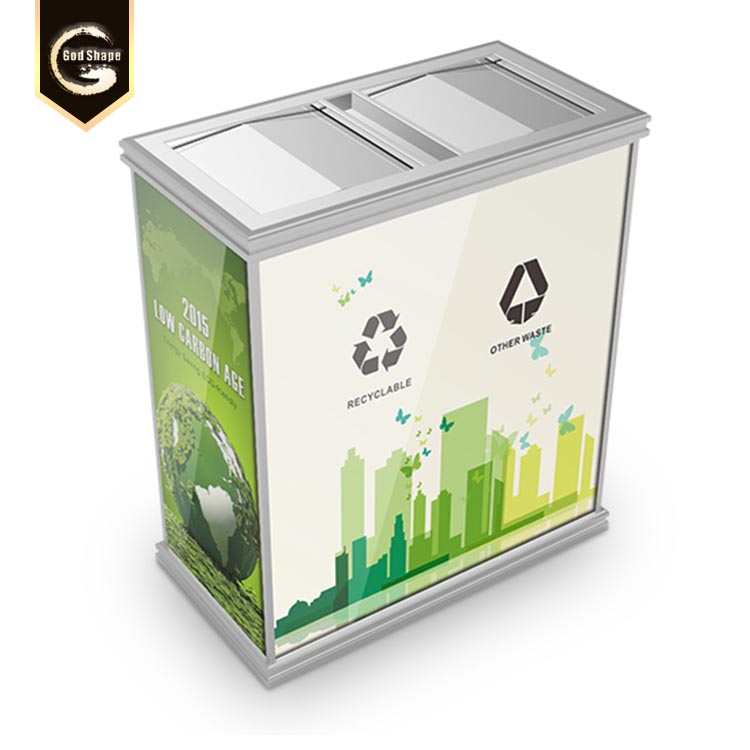 New outdoor street advertising customized made metal outdoor trash can