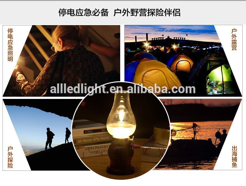 USB rechargeable Blow operated led light lamp