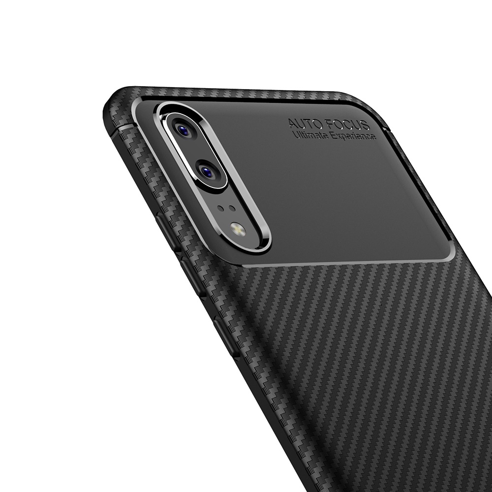 Carbon Fiber 360 Protective phone case For Huawei P20 TPU Silicone back cover case