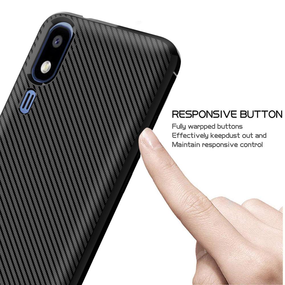 Carbon Fiber Silicon Back Cover For Samsung galaxy A2 Core Phone Case