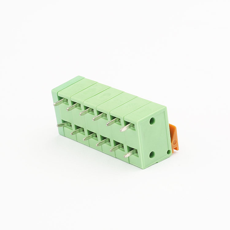 free samples pa66 terminal block pcb spring 6 pin panel 5.08 connector