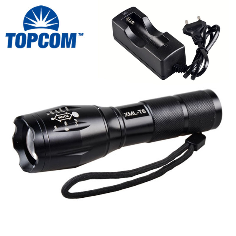 Amazon hot selling g700 18650 tactical rechargeable flashlight with nylon bag