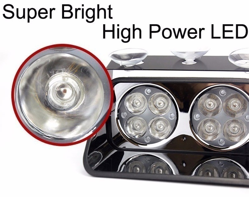 8LED/16LED Car Flash Signal Emergency Fireman Police Beacon Warning Light Led Strobe Light Bar Red Blue Amber