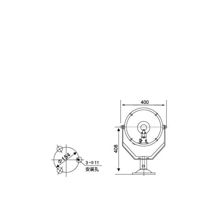 TG27-B 1000W marine search tungsten halogen light IP56