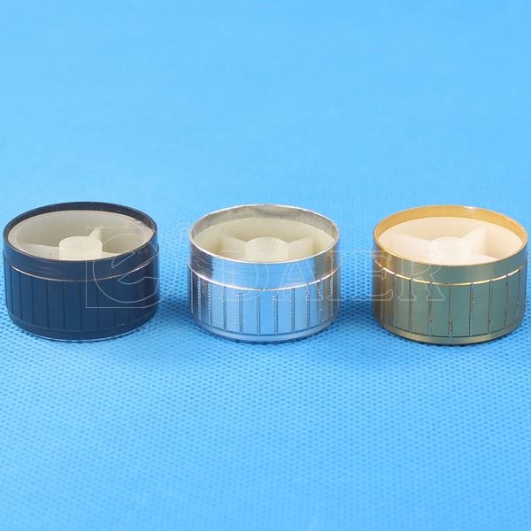 26x17 Gold Round 6MM Shaft Brushed Aluminium Slide Potentiometer Knob