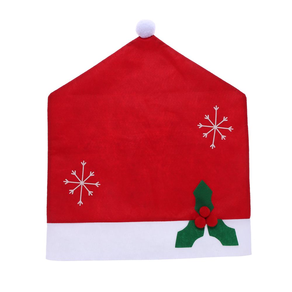 55*48cm Christmas Chair Back Cover Non-woven Fabrics Christmas Hat Chair Back Cover Christmas Decoration for Dining Room