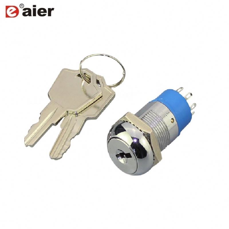 19MM 2A 250VAC Single Pole ON-ON-ON Momentary Electric Key Lock