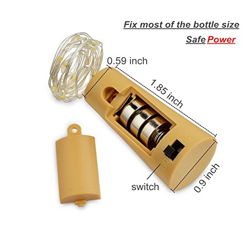 3* LR44 battery power cork light & warm light 15 LED Wine light bulb bottle