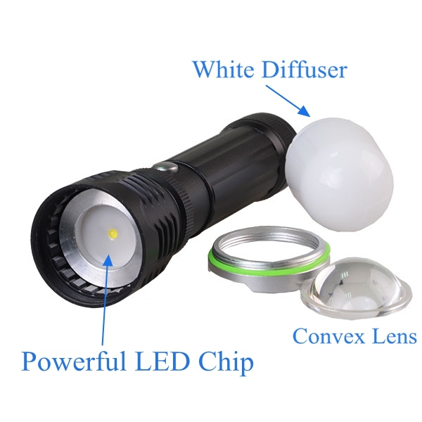 New REX LED Style 3W Zoomable Rechargeable LED Flashlight Police