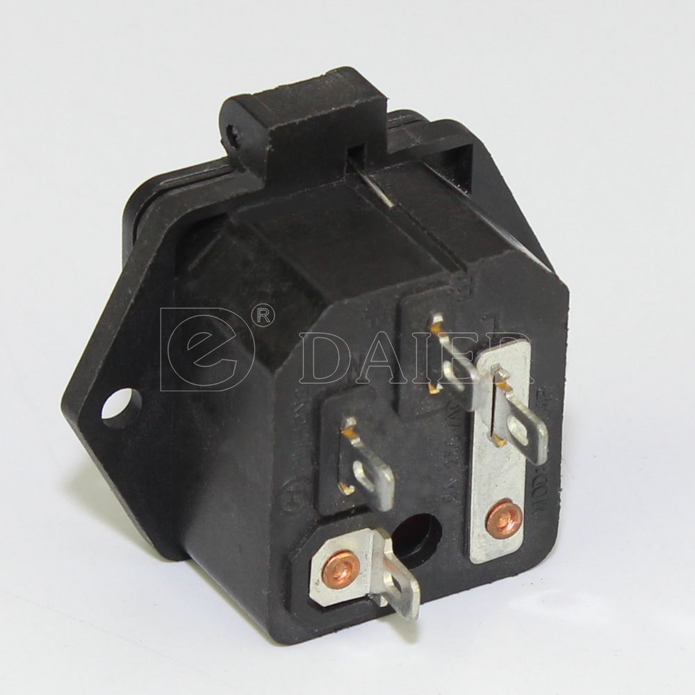 C14 Panel Mount Plug Adapter AC 250V 10A 3 Pins IEC Inlet Module Plug Power Socket with Cover