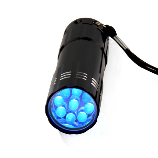 Wholesale 9 LED 365nm UV Blacklight Flashlight Purple Light UV LED Flashlight