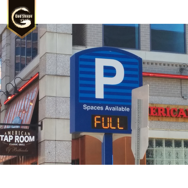 Factory Manufacturer Outdoor Solar Power Road Sign Yellow Metal LED Warning Traffic Parking Signs