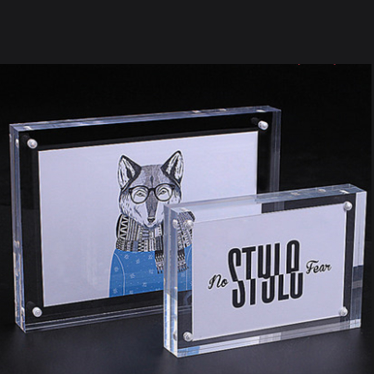 OEM manufacturer transparent 10 mm acrylic picture frames crystal magnetic photo holder