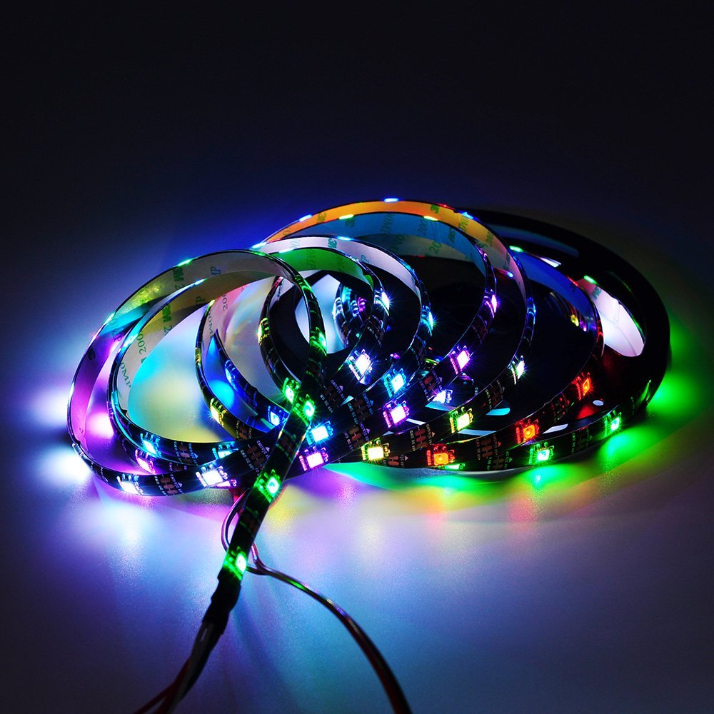 DC5V WS2812B waterproof LED Pixel Strip light 1m/4m/5m 2812 IC Built-in individually addressable RGB tape lamp 30/60/144 leds/m