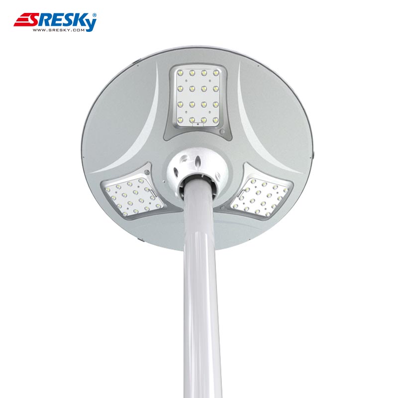 Integrated All In One Solar LED Plaza Light Round Design