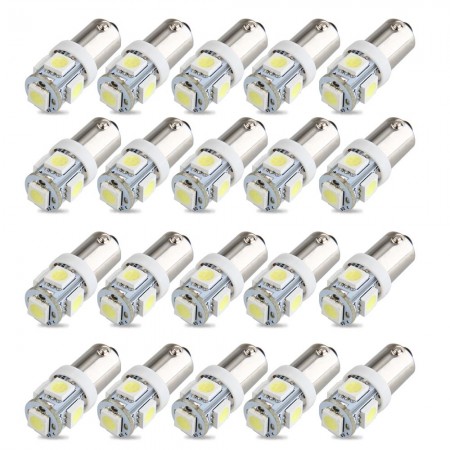 BA9s White 5050 SMD 5 LED Car Wedge Side Light Bulb Lamp 12V