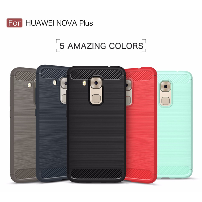 2017 New Arrival Carbon Fiber Tpu case for Huawei Nova plus brushed tpu case cover for Huawei Nova plus soft cover