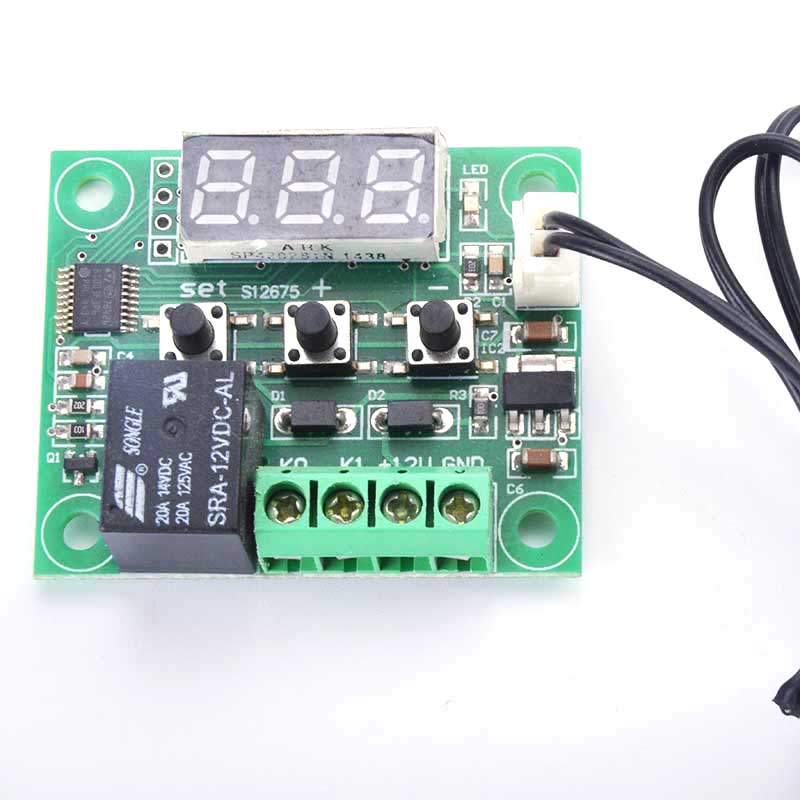 W1209 DC 12V 220VAC LED Digital Thermostat Temperature Controller Thermometer Controller Switch Module with NTC Sensor