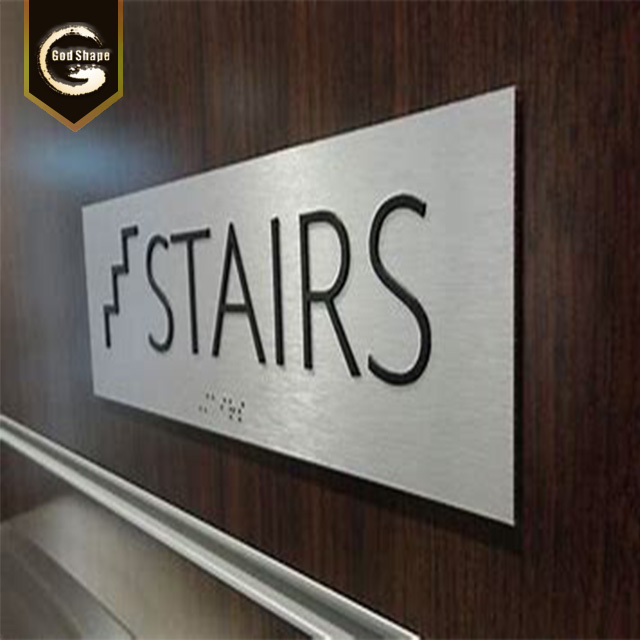 Customer Made Braille Plate Sign Door Name Restroom Wayfinding Toilet Plaque Door Office Sign
