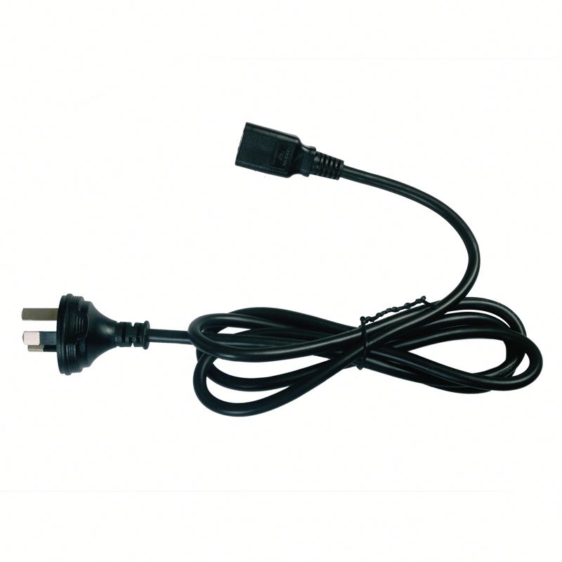 Black color 3PIN Australian plug with C13 female plug SAA certificate AC  power cord