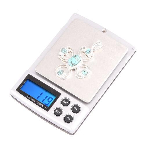 2000g/0.1g Mini Electronic Digital Platform Scale Jewelry Pocket Scales LCD Display With Blue Backlit