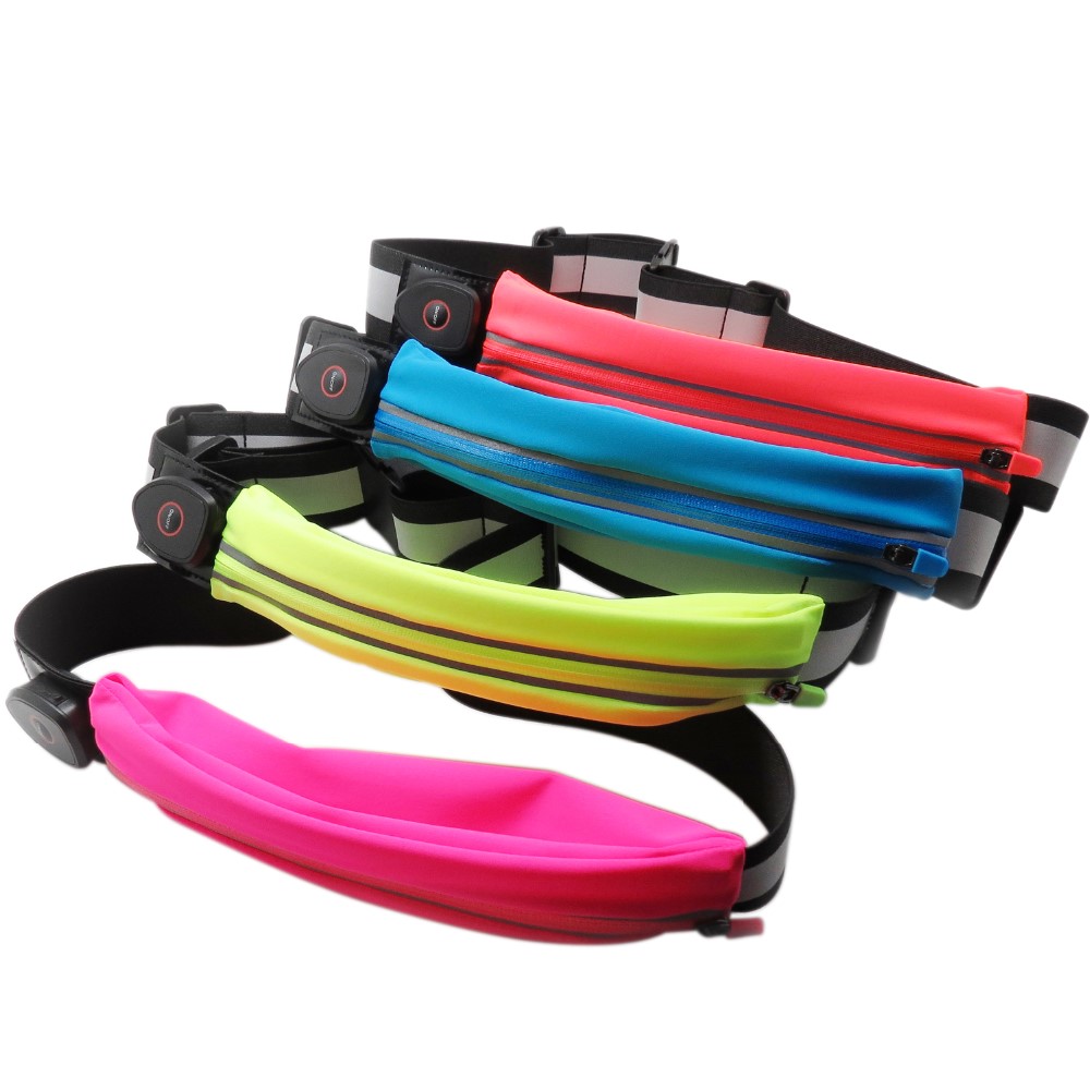 LED Waist Bag for Running Reflective Waterproof Waist Belt for sport LED Light Pouch Pack LED Hip Pack 2019