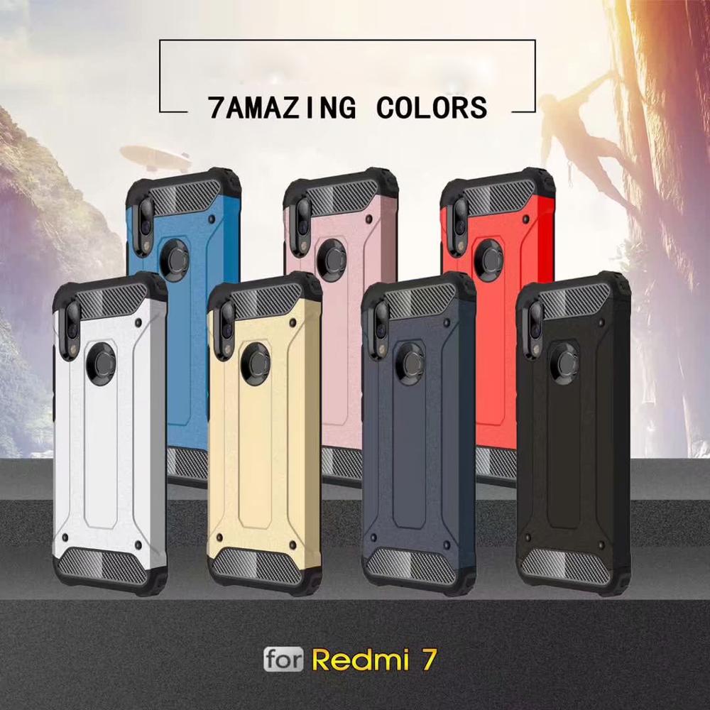 TPU+PC 2in1 drop Silicone Rubber Armor Hard case For Redmi 7