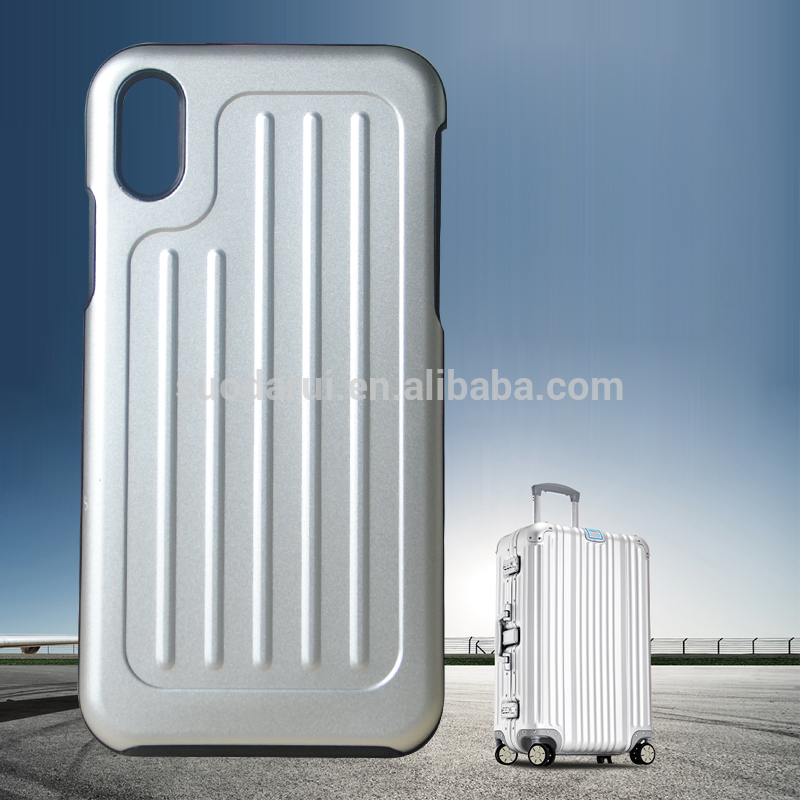 2017 New high quality Suitcase style case for iphone X 8 7 7 plus 6 6 plus aluminum metal + PC Hard back cover
