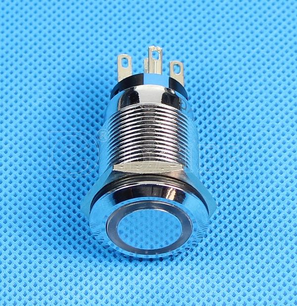 Waterproof Single Pole 5 Pin 12 Volt Momentary Push Button Switch
