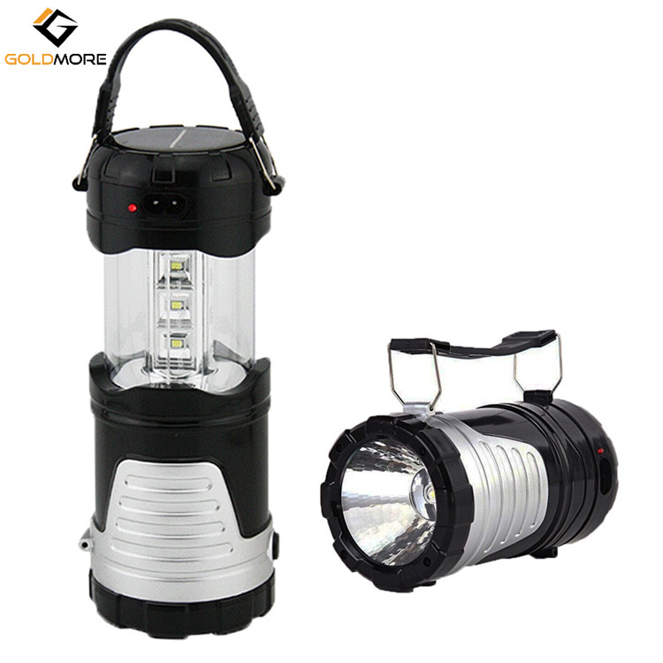 LED Camping Lantern Portable Outdoor Flashlight with Solar Panel