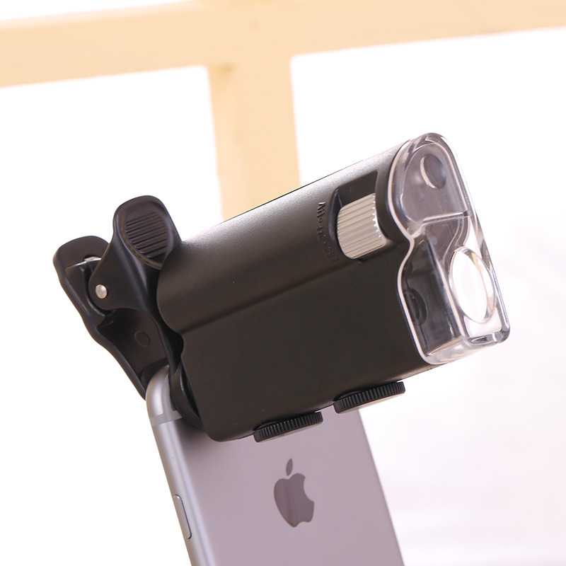 Portable Loupe Magnifier for Jewelry Gem 60-100X Multifunctional Adjustable Microscope Magnifying Tool with LED and UV Light