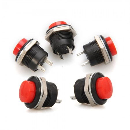 5 Red Momentary On/Off Push Buttons Horn Switch for Car Auto