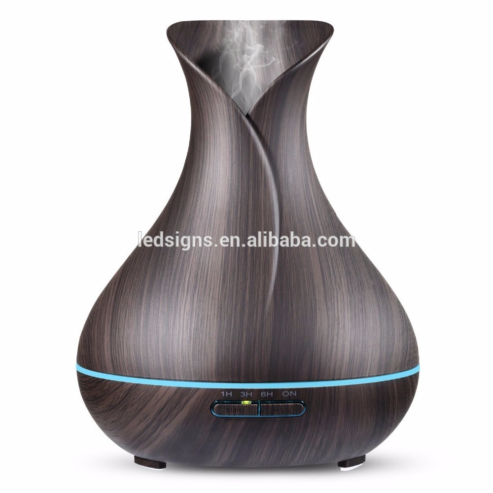 Hidly Vase Dark Wood Grain Aroma Essential Oil Diffuser with CE ROSH,SAA,TUV Certificate