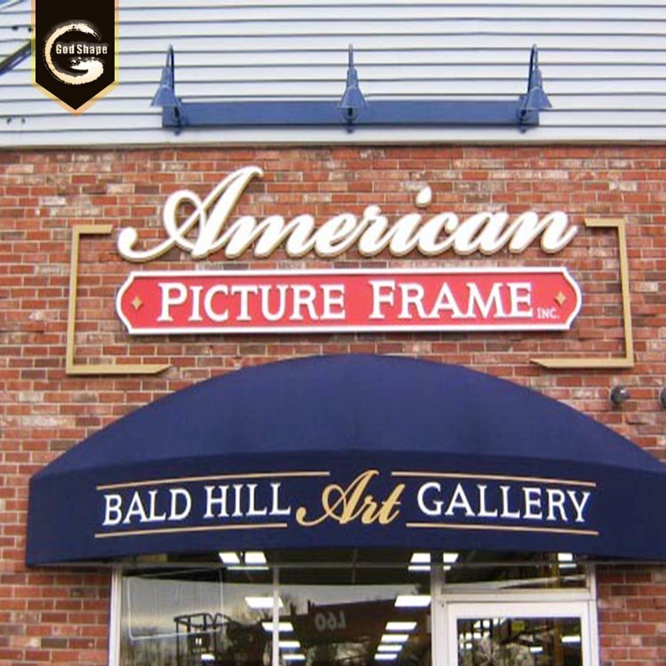 GS SAIGN High quality flat brass metal cut non-illuminated logo letter signage steel signs