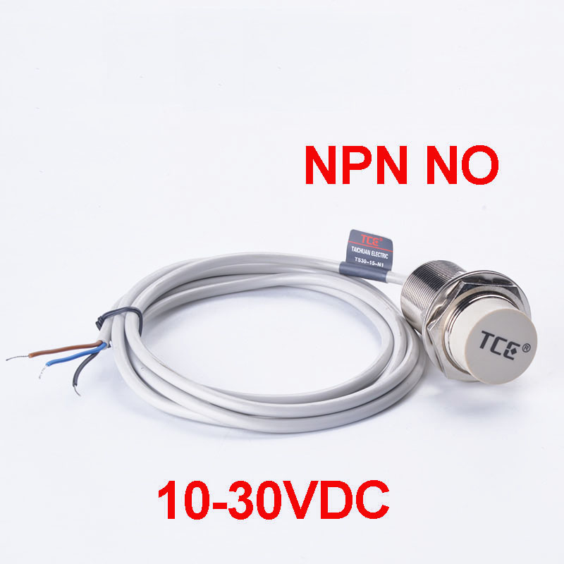 M30 15mm Sensing Distance DC10-30V 3-wire NPN NO Cylinder Inductive Sensor Proximity Switch