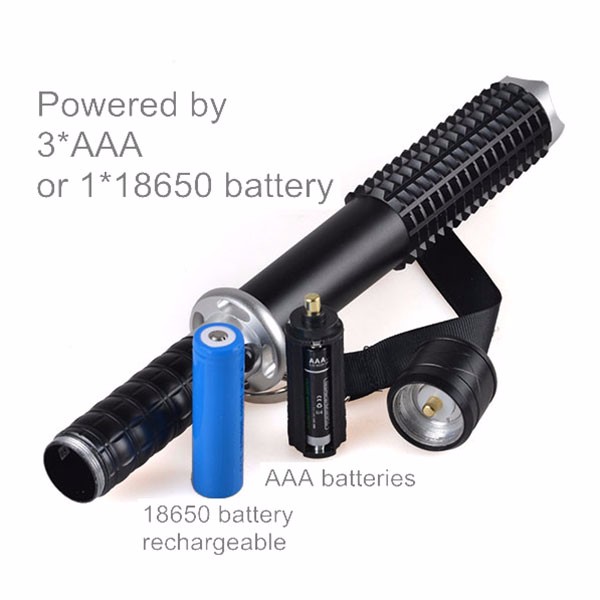 Powerful 2000LM Led Flashlights 18650 Lamp XML T6 Telescopic Baton Self Defensive Flashlight