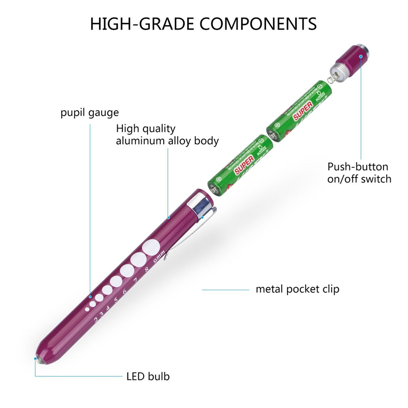 Ningbo Goldmore Led Medical Pen Light with Pupil Gauge for Nursing,Students,Doctors