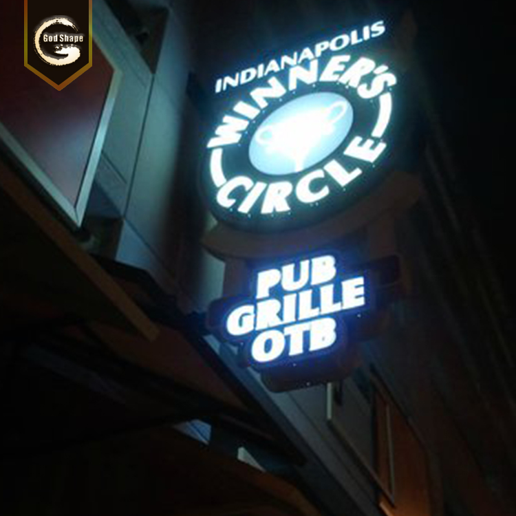 Outdoor Wall Mount Round lightbox Sign Acrylic LED Advertising Light Box
