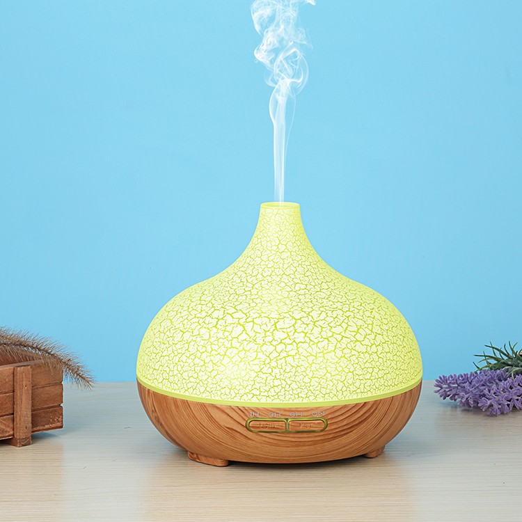 300ml USB Aroma Diffuser Ultrasonic Air Humidifier ,Wood Grain Electric LED Lights Crack Cover Oils Diffuser for Home