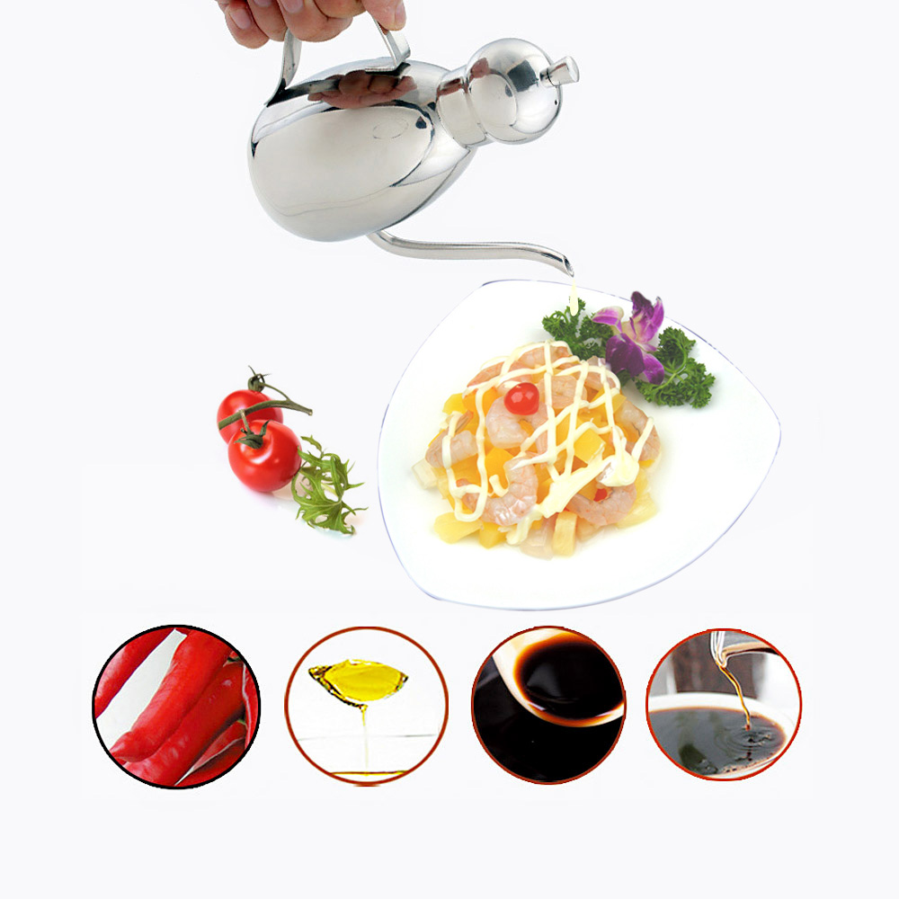 Stainless Steel Olive Oil Vinegar Batcher Can Bottle Pot Kitchen Accessories Cooking Tools Set 500ml Storage Bottles