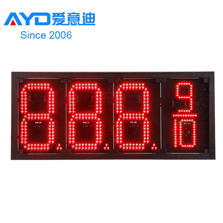 Hidly 8 Inch Programmable 7 Segment Red Waterproof  Digitals Gasoline Signs Gas Station Price Signs