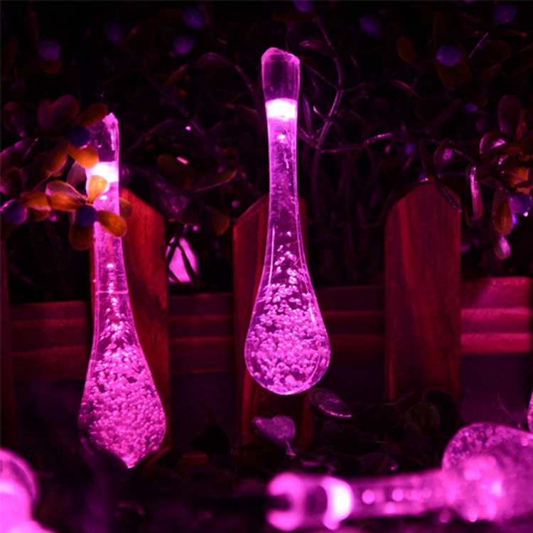 Colorful water drop 30 led string light for holiday with 600ma battery