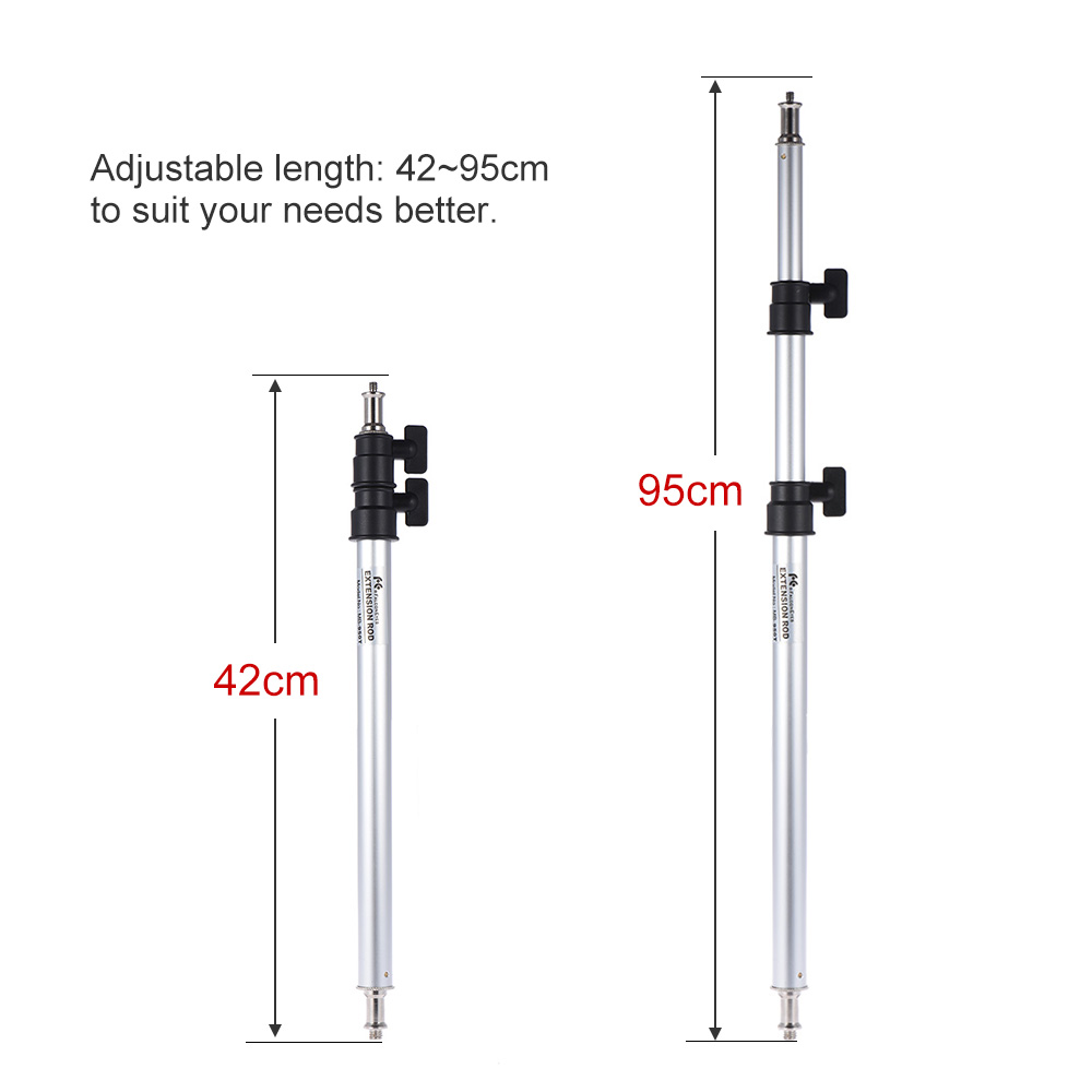 MB-950T 95cm Portable Three Sections Adjustable Extendable Light Boom Pole Stick 1/4 Thread for Digital Camera LED Light Flash