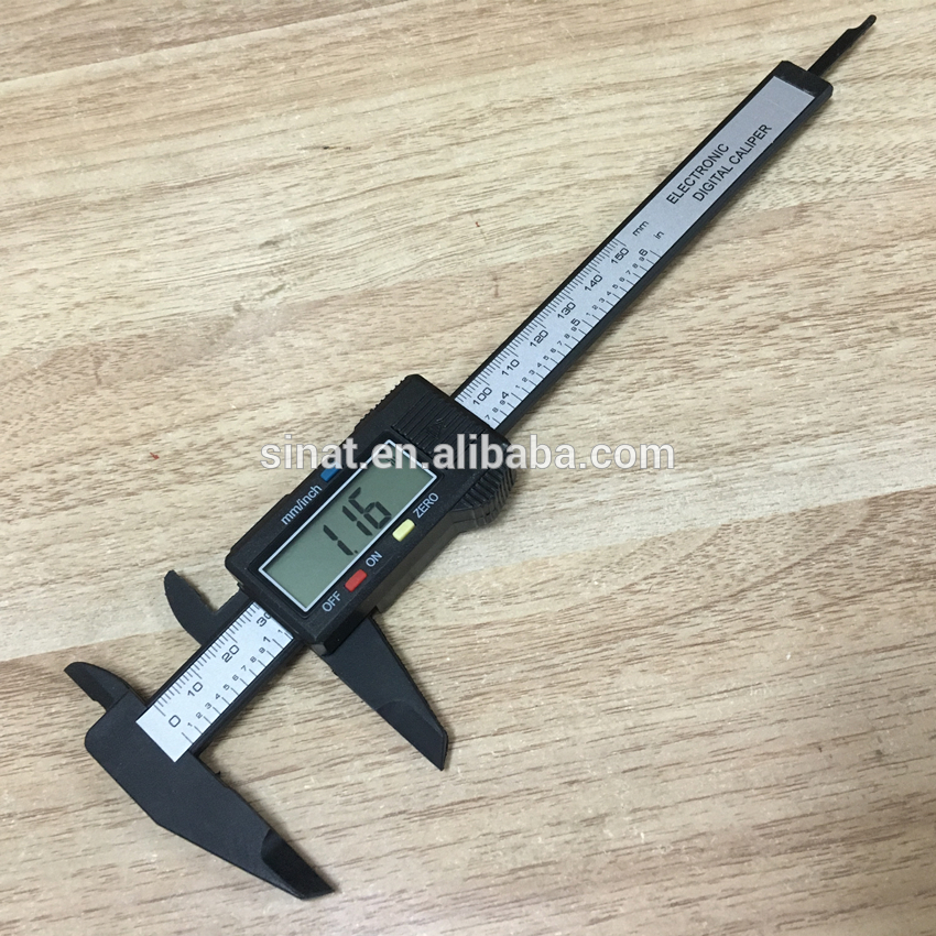 6 Carbon Fiber composite digital caliper paquimetro 150mm Measuring Tool