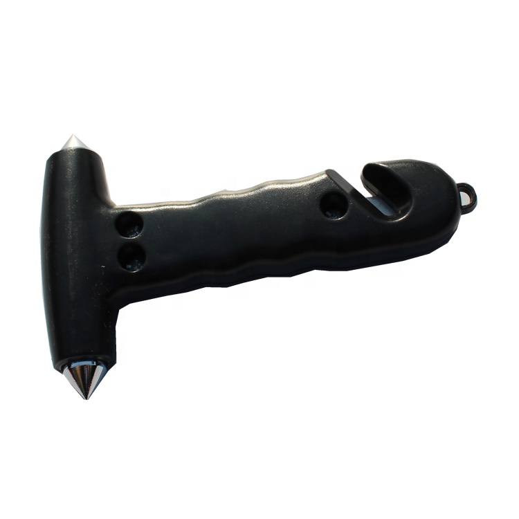 Black Emergency hammer bus window glass breaker with hanging hole