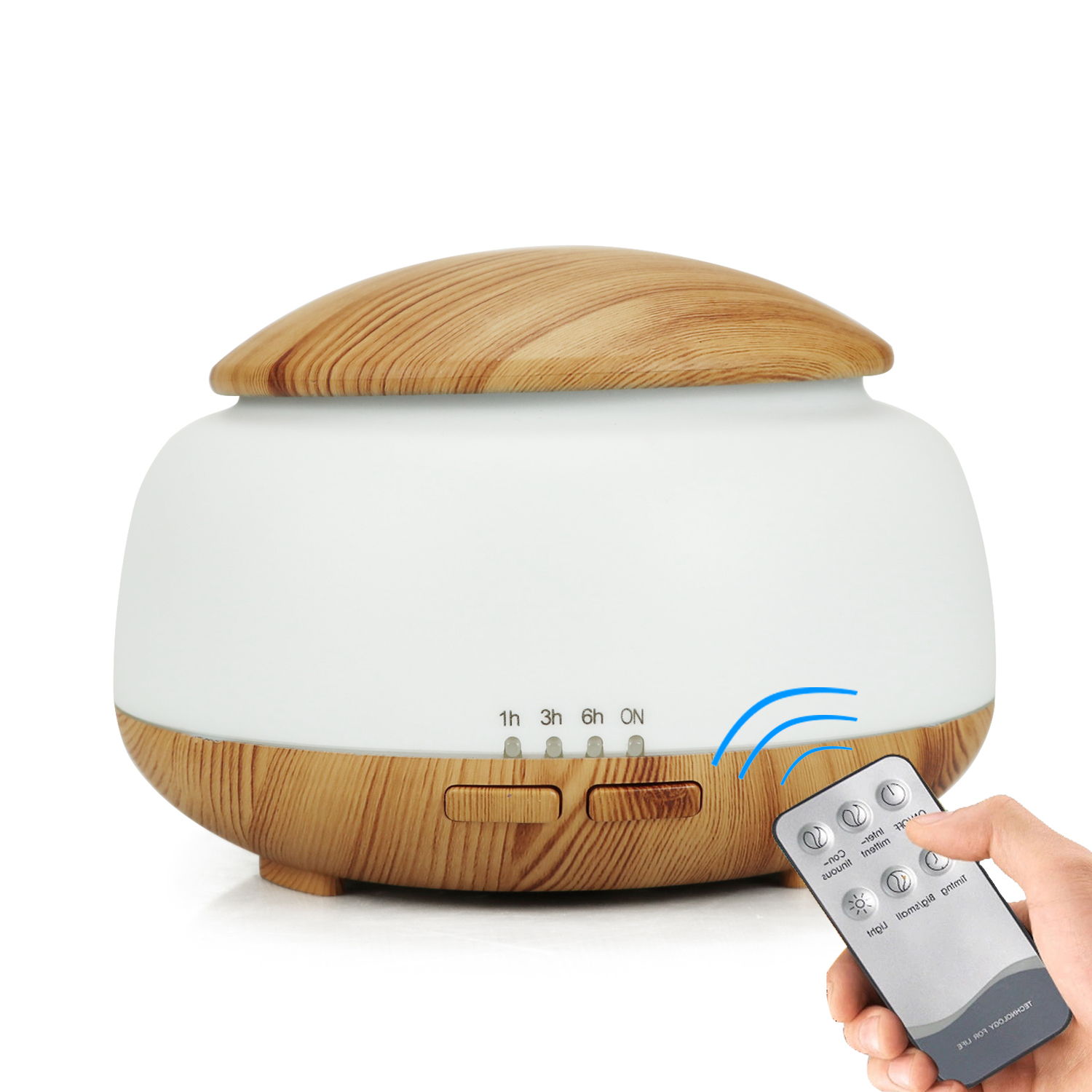 Customizable 300ml Light Wood Grain Creative Design Ultrasonic Aroma Diffuser Cool Mist Humidifier with Remote Control