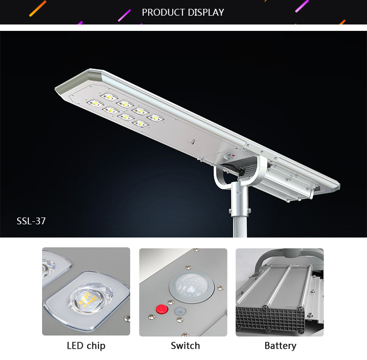 Solar outdoor led 70 watt led street light with remote