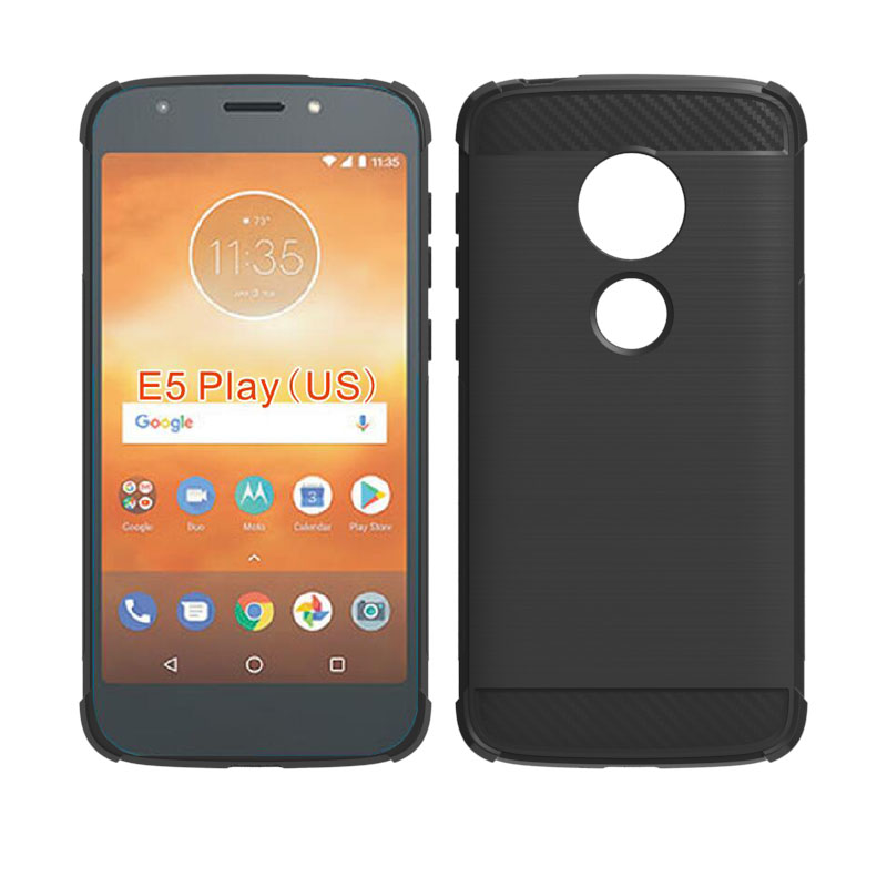 Carbon Fiber Cover soft Tpu case For Motorola Moto E5 Play